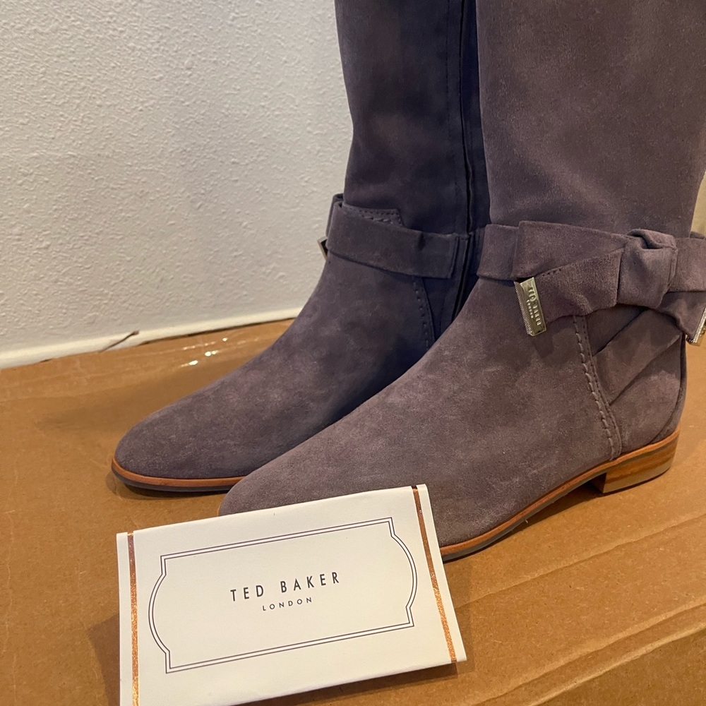 NEW!! Ted Baker Alrami Grey Suede Boots Size 36.5 - Picture 3 of 6